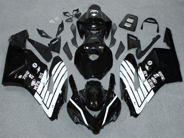 2004-2005 Glossy Black White Honda CBR1000RR Motorcycle Fairings