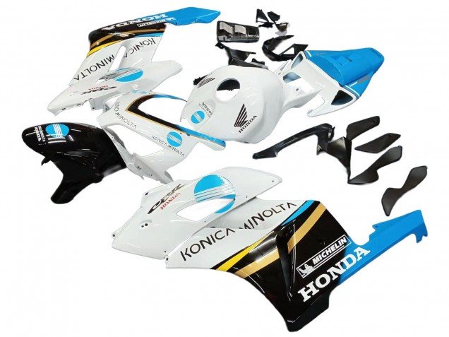 2004-2005 White Light Blue Yellow Black Konica Minolta Honda CBR1000RR Motorcycle Fairings
