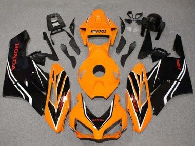 2004-2005 Orange White Glossy Black Stripe Honda CBR1000RR Motorcycle Fairings