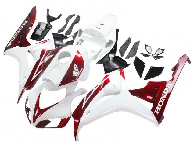 2006-2007 White Red Honda CBR1000RR Motorcycle Fairings