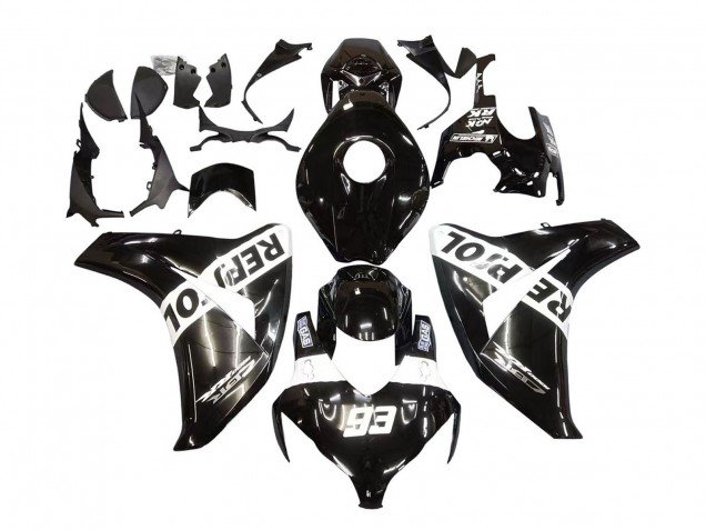 2008-2011 Glossy Black White Repsol 93 Honda CBR1000RR Motorcycle Fairings