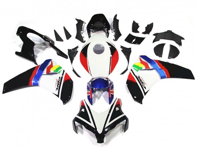2008-2011 White Red Blue Glossy Black Star Honda CBR1000RR Motorcycle Fairings