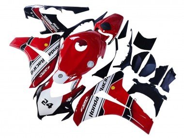2008-2011 White Red Glossy Black Racing 24 Honda CBR1000RR Motorcycle Fairings