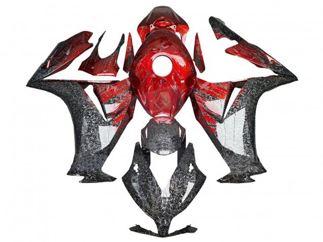 2012-2016 Red Black Forged Carbon Fiber Honda CBR1000RR Motorcycle Fairings
