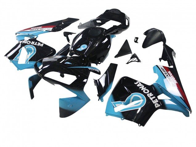 2003-2004 Light Blue Red Glossy Black Dunlop Honda CBR600RR Motorcycle Fairings