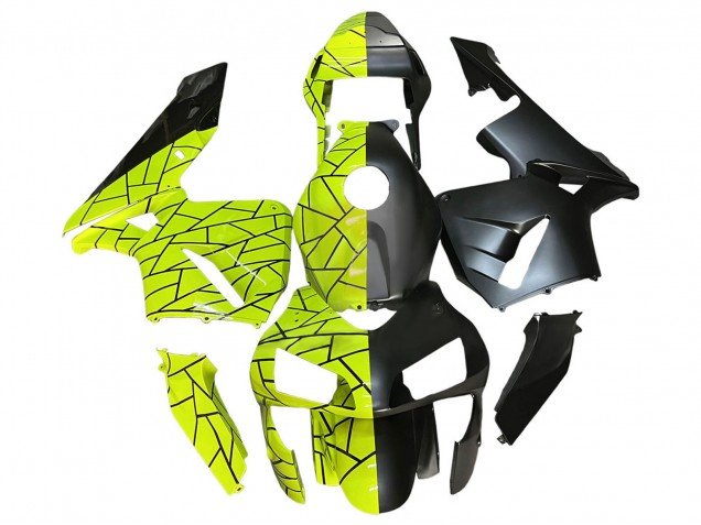 2003-2004 Fluorescent Green Matte Black Honda CBR600RR Motorcycle Fairings