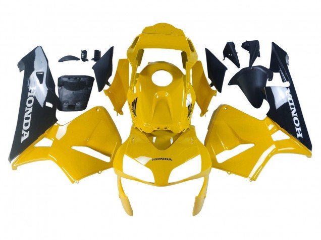 2003-2004 Yellow Glossy Black Honda CBR600RR Motorcycle Fairings