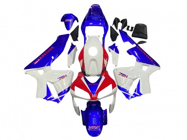 2003-2004 White Blue Red HRC Honda CBR600RR Motorcycle Fairings