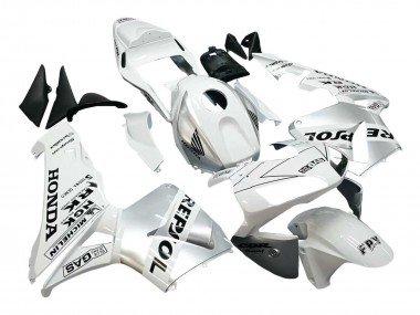 2003-2004 White Silver Black Repsol Honda CBR600RR Motorcycle Fairings