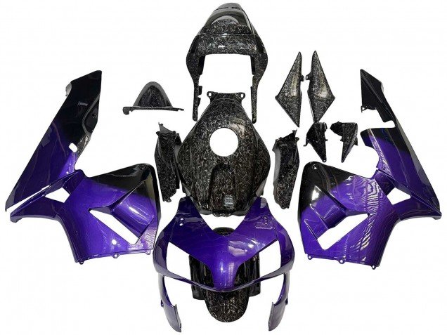 2003-2004 Purple Black Forged Carbon Fiber Honda CBR600RR Motorcycle Fairings