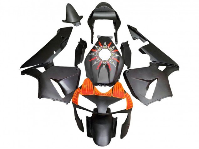 2003-2004 Matte Black Orange Honda CBR600RR Motorcycle Fairings