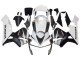 2003-2004 White Matte Black Racing Honda CBR600RR Motorcycle Fairings