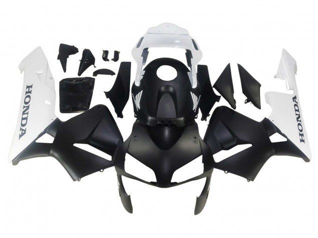 2003-2004 White Matte Black Honda CBR600RR Motorcycle Fairings