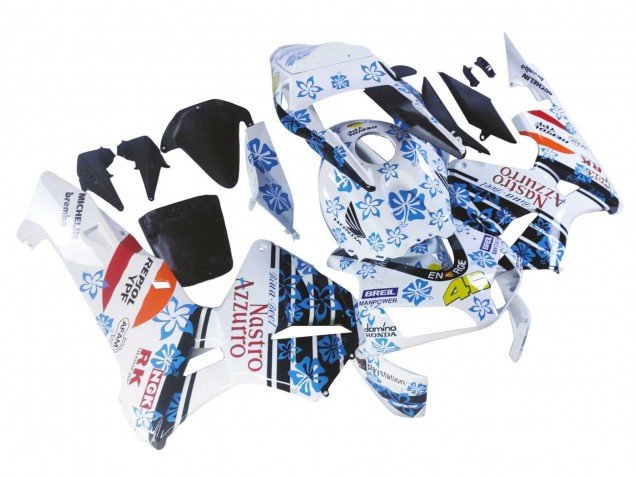 2003-2004 White Blue Red Nastro Azzurro 46 Honda CBR600RR Motorcycle Fairings