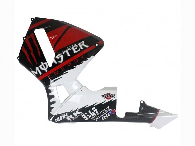 2003-2004 White Red Glossy Black Monster Honda CBR600RR Motorcycle Fairings