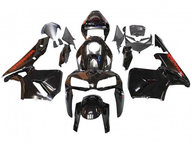 2005-2006 Glossy Black Honda CBR600RR Motorcycle Fairings