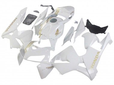 2005-2006 White Gold Honda CBR600RR Motorcycle Fairings