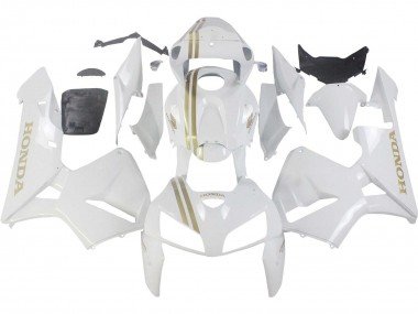 2005-2006 White Gold Honda CBR600RR Motorcycle Fairings