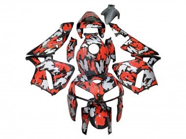 2005-2006 Black with Red Grey Camouflage Honda CBR600RR Motorcycle Fairings