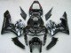 2005-2006 Glossy Black Grey Flame Honda CBR600RR Motorcycle Fairings