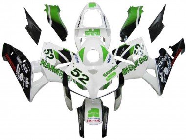 2005-2006 Green White Black hannspree 52 Honda CBR600RR Motorcycle Fairings