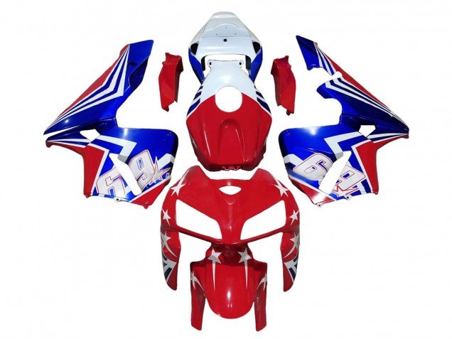 2005-2006 Red White Blue 69 Honda CBR600RR Motorcycle Fairings