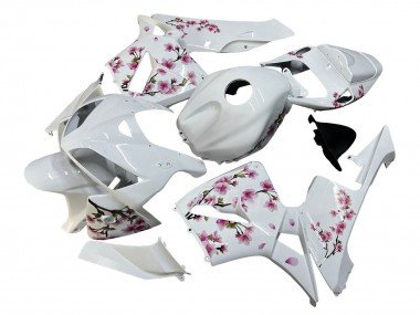 2005-2006 White with Cherry Blossom Honda CBR600RR Motorcycle Fairings