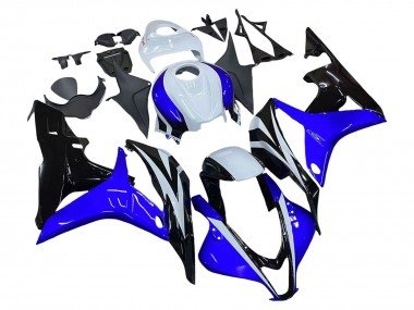 2007-2008 White Blue Glossy Black Honda CBR600RR Motorcycle Fairing