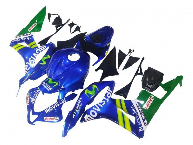 2007-2008 Blue Green MoviStar Castrol Honda CBR600RR Motorcycle Fairings