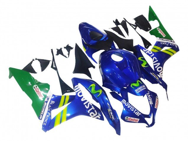 2007-2008 Blue Green MoviStar Castrol Honda CBR600RR Motorcycle Fairings