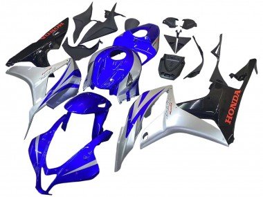 2007-2008 Silver Blue Glossy Black Racing Honda CBR600RR Motorcycle Fairings