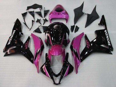 2007-2008 Pink Glossy Black Racing Honda CBR600RR Motorcycle Fairings