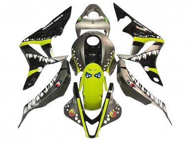 2007-2008 Grey Fluorescent Yellow Shark Honda CBR600RR Motorcycle Fairings