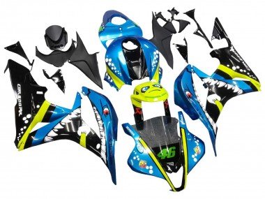 2007-2008 Green Yellow Glossy Black Shark 46 Honda CBR600RR Motorcycle Fairings