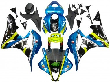 2007-2008 Green Yellow Glossy Black Shark 46 Honda CBR600RR Motorcycle Fairings