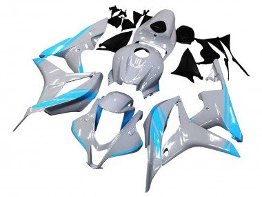 2007-2008 Glossy Grey Light Blue Honda CBR600RR Motorcycle Fairings