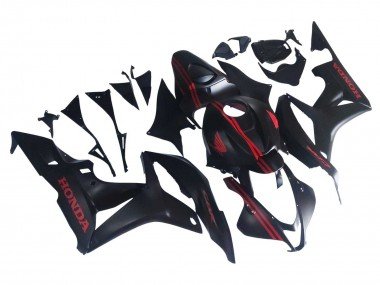 2007-2008 Matte Black Red Honda CBR600RR Motorcycle Fairings