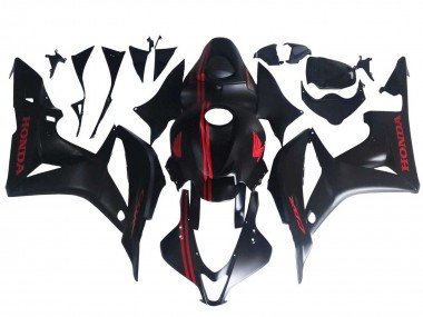 2007-2008 Matte Black Red Honda CBR600RR Motorcycle Fairings