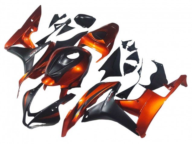 2007-2008 Orange Matte Black Honda CBR600RR Motorcycle Fairing