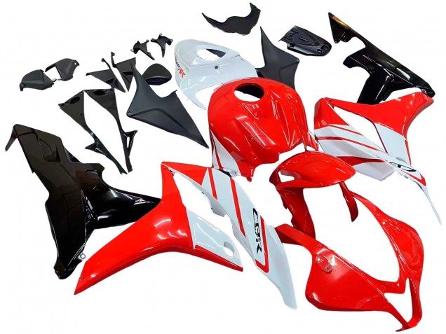 2007-2008 White Red Glossy Black Honda CBR600RR Motorcycle Fairing