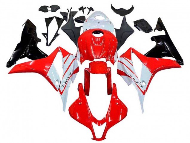 2007-2008 White Red Glossy Black Honda CBR600RR Motorcycle Fairing