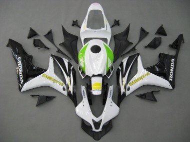 2007-2008 White Green Yellow Glossy Black Hannspree Honda CBR600RR Motorcycle Fairings