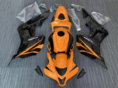 2007-2008 Orange Glossy Black Racing Honda CBR600RR Motorcycle Fairings