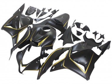 2009-2012 Matte Black Gold Honda CBR600RR Motorcycle Fairings