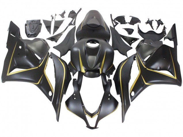 2009-2012 Matte Black Gold Honda CBR600RR Motorcycle Fairings