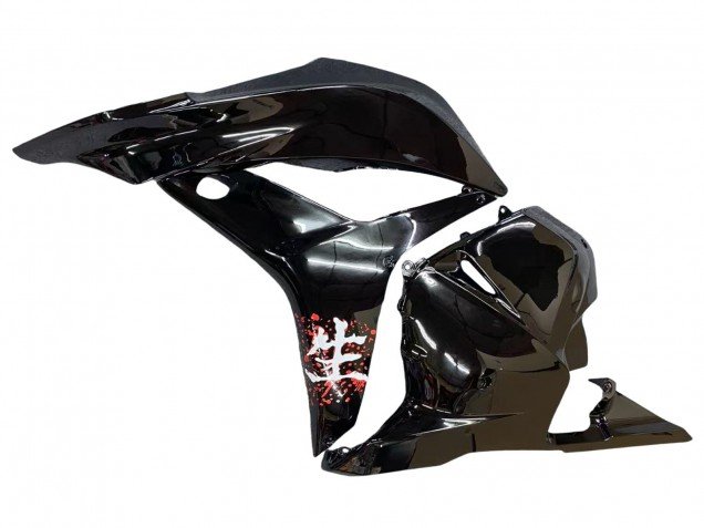 2009-2012 White Cherry Blossom Glossy Black Honda CBR600RR Motorcycle Fairings