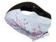 2009-2012 White Cherry Blossom Glossy Black Honda CBR600RR Motorcycle Fairings