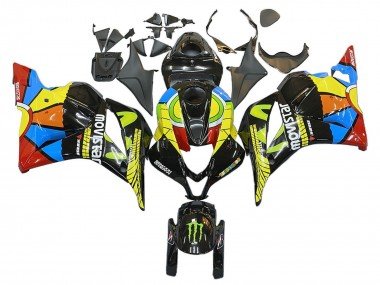 2009-2012 Black Multicolor MoviStar Honda CBR600RR Motorcycle Fairings