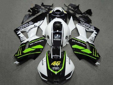 2009-2012 White Green Glossy Black Semakin Didepan Monster 46 Honda CBR600RR Motorcycle Fairings