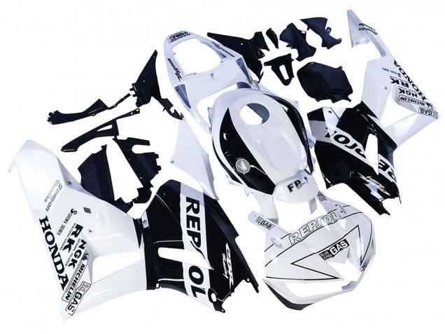 2013-2023 White Glossy Black Repsol Honda CBR600RR Motorcycle Fairings